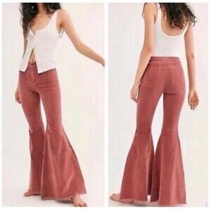 Free People Just Float On Corduroy Flare Jeans Size 26